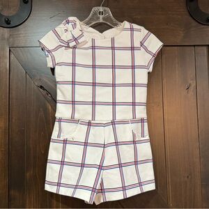 NET Janie and Jack Girls Red white blue Romper size 7